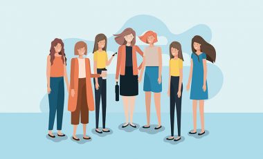 group of women friends characters vector illustration design